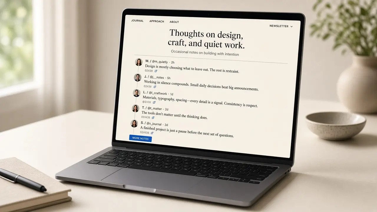 X Twitter feed widget on a website, showing a text-first timeline of public posts